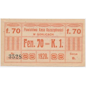 Gorlice, 70 fenigów = 1 korona 1920 - Serya B