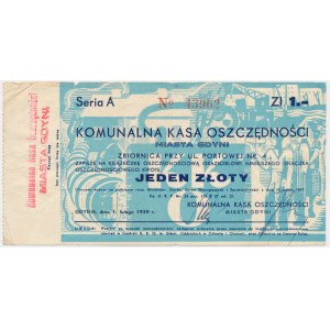 Gdynia, KKO, znaczek oszczędnościowy na 1 złoty 1939