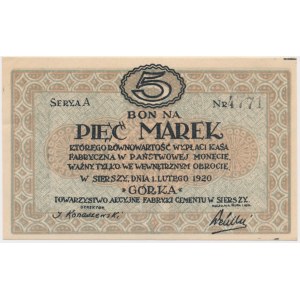 Siersza Górka, 5 marek 1920 - druk odwrócony