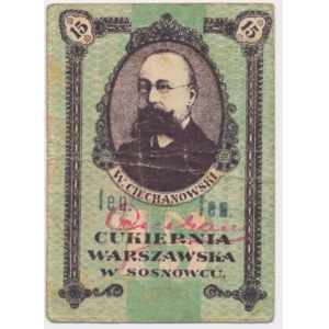 Sosnowiec, kwit na 15 fenigów na 15 kopiejkach 1917