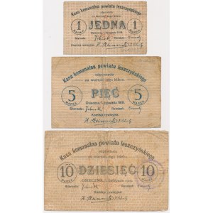 Osieczna, komplet nominałów, 1-10 marek 1919 (3 szt.)