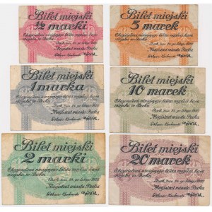 Puck (Putzig), komplet nominałów, 1/2-20 marek 1920 (6 szt.)