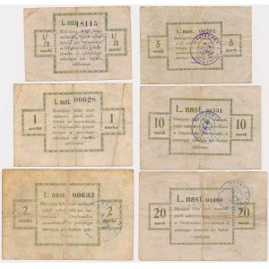 Puck (Putzig), komplet nominałów, 1/2-20 marek 1920 (6 szt.)
