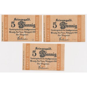 Grodzisk (Grätz), 5 fenigów 1917 (3 szt.)