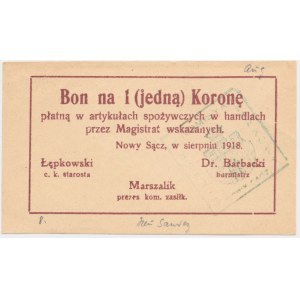 Nowy Sącz, 1 korona 1918 - sierpień