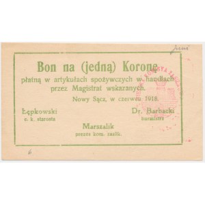 Nowy Sącz, 1 crown 1918 - June