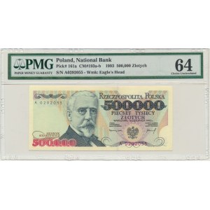 500.000 złotych 1993 - A - PMG 64 - pierwsza seria - RZADKA