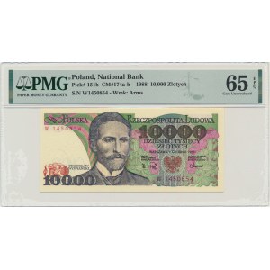 10.000 złotych 1988 - W - PMG 65 EPQ - pierwsza seria rocznika