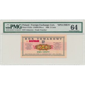 Pewex, 2 centy 1969 - WZÓR - Eo - PMG 64