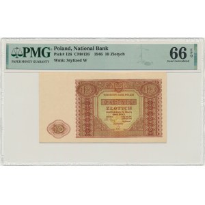 10 zlotých 1946 - PMG 66 EPQ - krémový papier
