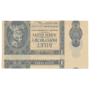 1 złoty 1938 - bez serii i numeratora - DESTRUKT