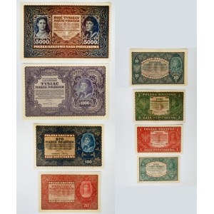 Zestaw, 1/2 - 5.000 marek 1919-20 (7 szt.)