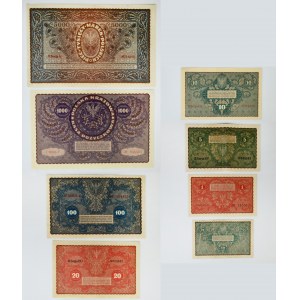 Zestaw, 1/2 - 5.000 marek 1919-20 (7 szt.)