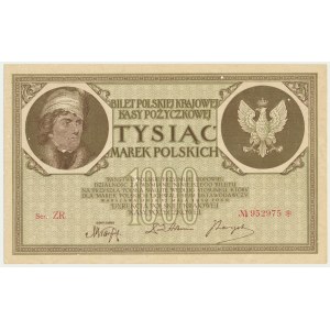 1.000 marek 1919 - Ser. ZR - małe S i wąska numeracja - rzadsza