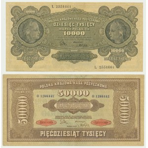 Zestaw, 10.000-50.000 marek 1922-23 (2 szt.)