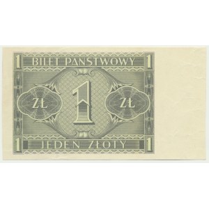 1 złoty 1938 with print only on the back