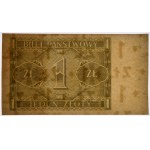 1 złoty 1938 with print only on the back