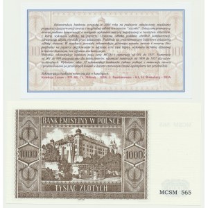 Krakowiak, 1.000 złotych 1941 - MCSM 565 - z certyfikatem od Cz.Miłczaka
