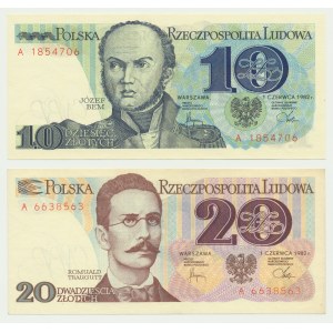 Zestaw, 10-20 złotych 1982 - A - (2 szt.)