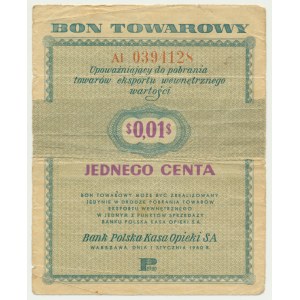 Pewex, 1 cent 1960 - Al - bez klauzuli -