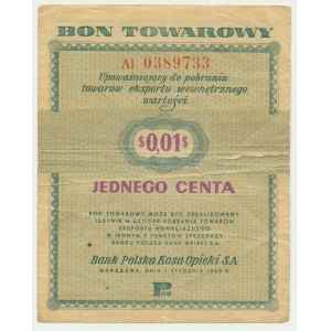 Pewex, 1 cent 1960 - Al - bez klauzuli -
