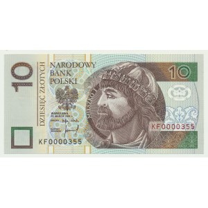 10 złotych 1994 - KF 00000355 - niski numer seryjny