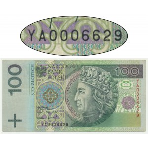 100 złotych 1994 - YA 0006629 - seria zastępcza - RZADKA
