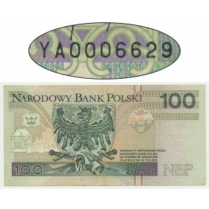 100 złotych 1994 - YA 0006629 - seria zastępcza - RZADKA