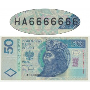 50 złotych 1994 - HA 6666666 - SOLID