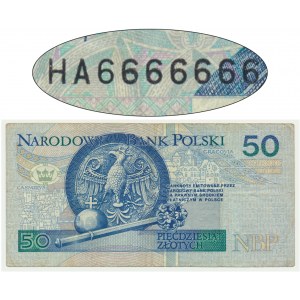 50 złotych 1994 - HA 6666666 - SOLID