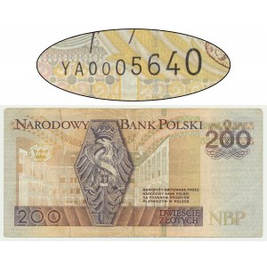 200 złotych 1994 - YA 00005640 - seria zastępcza - RZADKIE