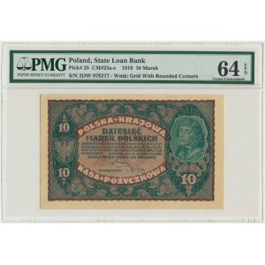 10 marek 1919 - II Serja DW - PMG 64 EPQ
