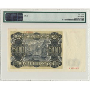 500 złotych 1940 - B - PMG 63