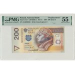 200 złotych 1994 - ZA - PMG 55 - seria zastępcza TDLR - rzadsza