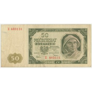 50 złotych 1948 - Z - 6 cyfr - RZADKI i NATURALNY