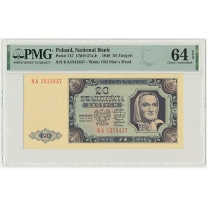 20 złotych 1948 - KA - PMG 64 EPQ