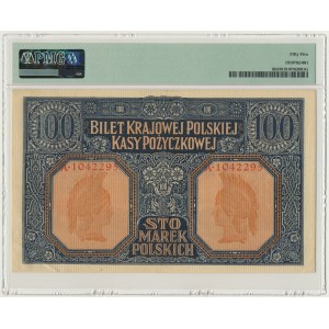 100 marek 1916 - Jenerał - 7 cyfr - PMG 55 - RZADKI I PIĘKNY