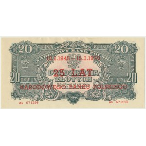 20 złotych 1944 ...owe - Ak 671154 - nadruk 25 lat NBP -