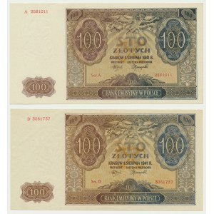 100 złotych 1941 - A i D (2 szt.)