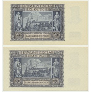 20 złotych 1940 - G i L (2 szt.)
