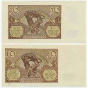 10 złotych 1940 - J i L (2 szt.)
