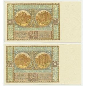 50 złotych 1929 - Ser.EJ. i EY. (2 szt.)