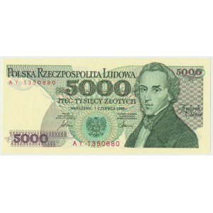5.000 złotych 1986 - AY - pierwsza seria rocznika