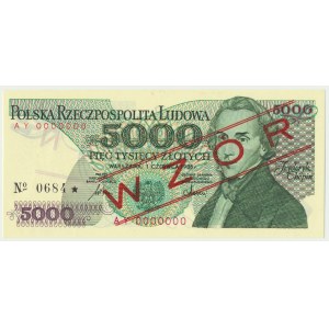 5.000 złotych 1986 - WZÓR - AY 0000000 - No.0684 -
