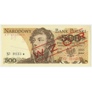 500 złotych 1976 - WZÓR - AF 0000000 - No.0133 -