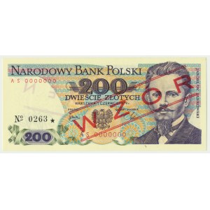 200 złotych 1979 - WZÓR - AS 0000000 - No.0263 -