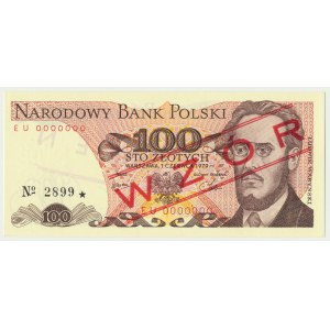 100 złotych 1979 - WZÓR - EU 0000000 - No.0289 -