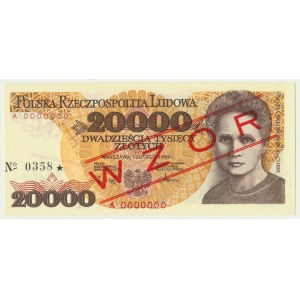 20.000 złotych 1989 - WZÓR - A 0000000 - No.0358 -