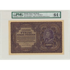 1.000 marek 1919 - II Serja AD - PMG 64 EPQ