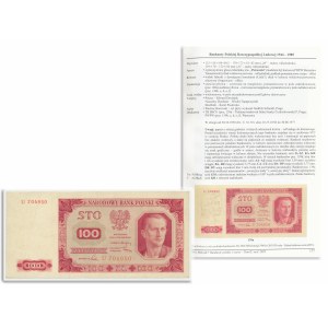 100 złotych 1948 - U - ILUSTROWANY W KATALOGU CZ.MIŁCZAKA